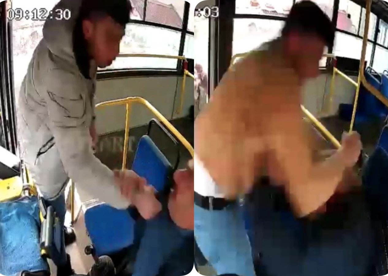 Otobüs şoförü kızgın yolcuyu ne yaptıysa sakinleştiremedi!
