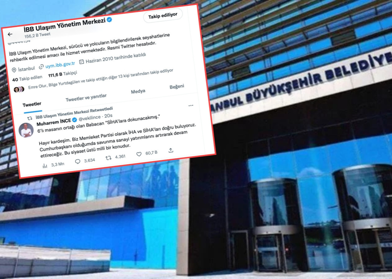 İBB'nin resmi hesabından 6'lı Masa'ya sert eleştiri getiren Muharrem İnce'nin paylaşımı retweet edildi!