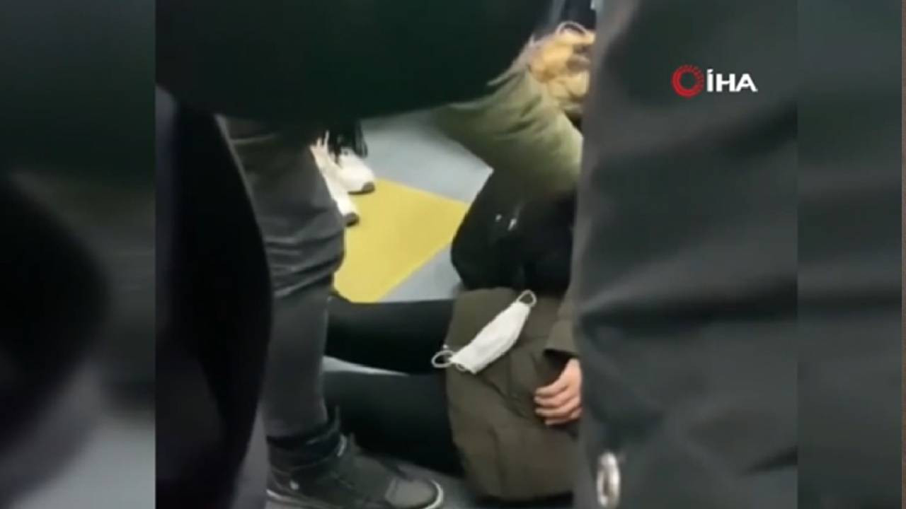 Metrobüste bir kadın, alacaklısı ile karşılaşınca kavga esnasında baygınlık geçirdi