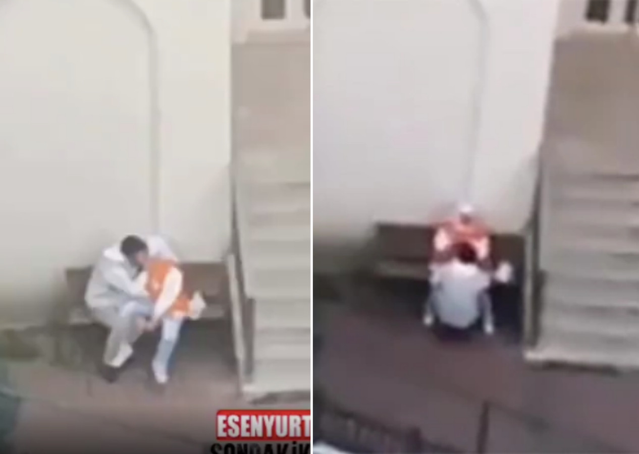İstanbul Esenyurt'ta cami bahçesinde büyük rezalet! Uygunsuz hareketlerde bulunan çift böyle kovuldu!