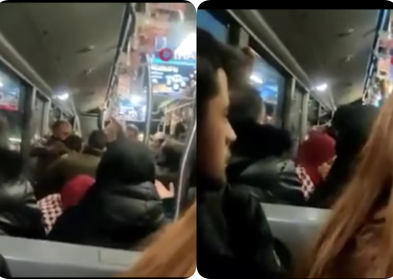Metrobüste 'ayağıma bastın' kavgası!