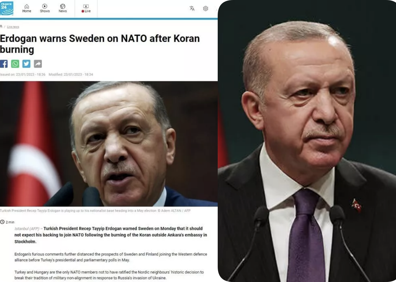 Erdoğan, İsveç'e NATO kapısını kapattı, France 24 algıya başladı