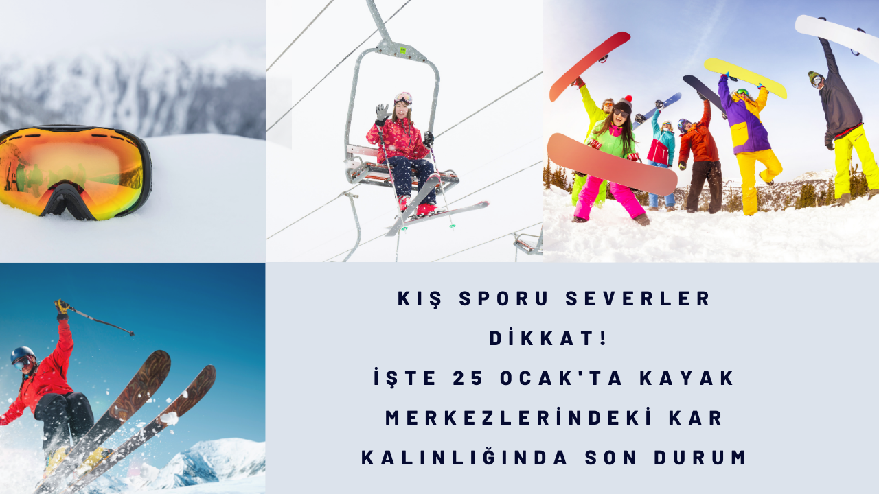 Kış sporu severler dikkat! İşte 25 Ocak'ta kayak merkezlerindeki kar kalınlığında son durum