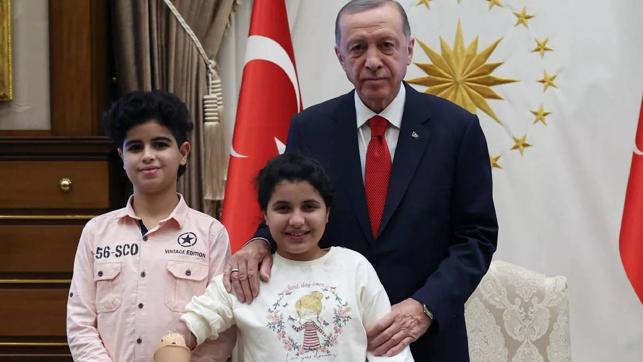 Cumhurbaşkanı Erdoğan, Gazzeli kardeşleri kabul etti