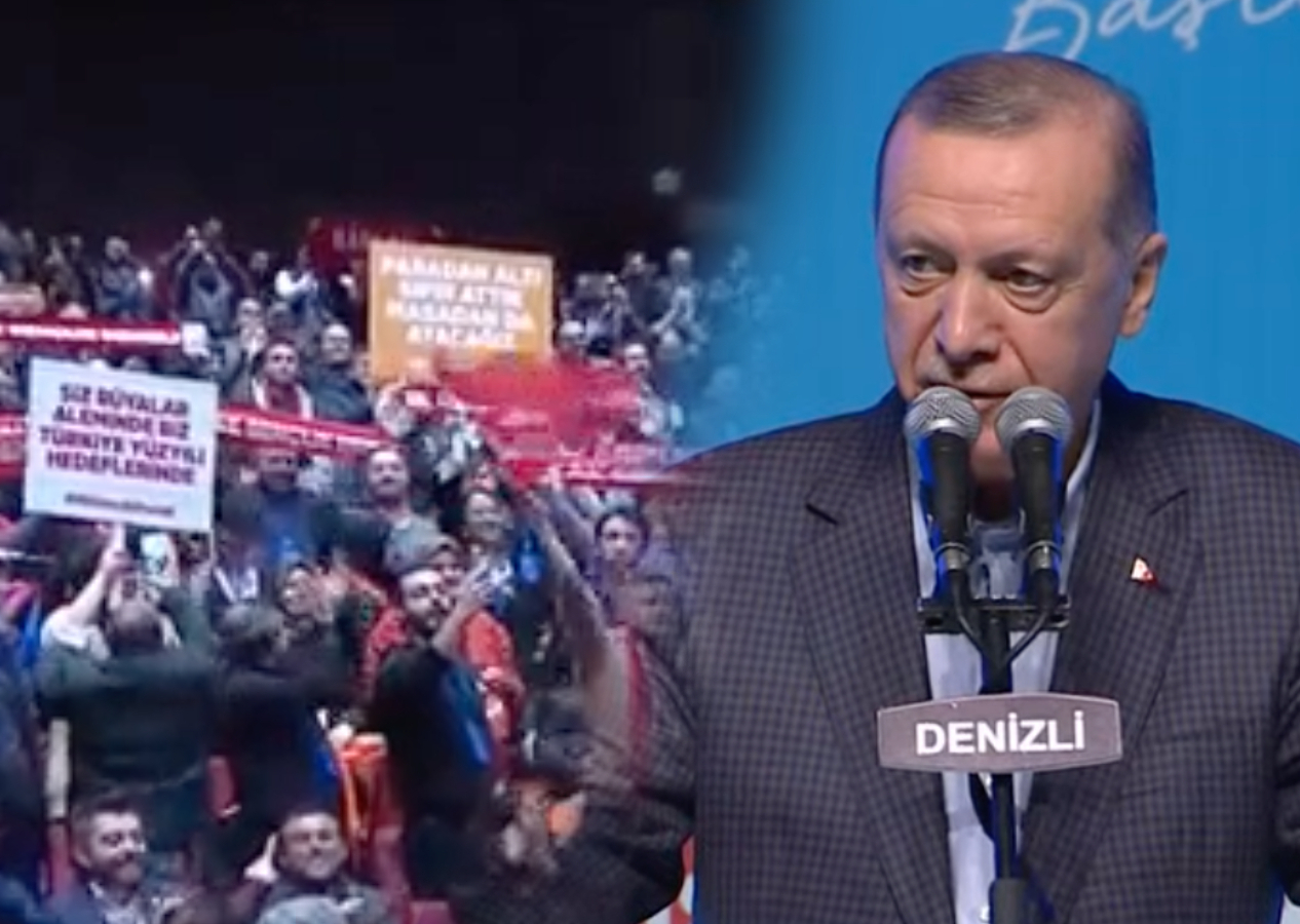 Cumhurbaşkanı Erdoğan’ı şaşırtan pankart: Bu ne zeka bu