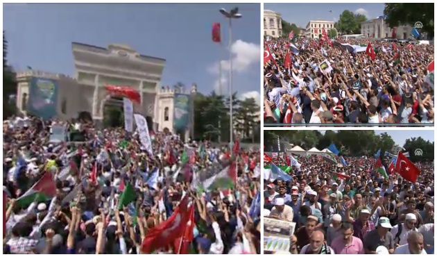 Türkiye bugün Mescid-i Aksa için ayağa kalktı! Yüzbinler İsrail'i protesto etti...