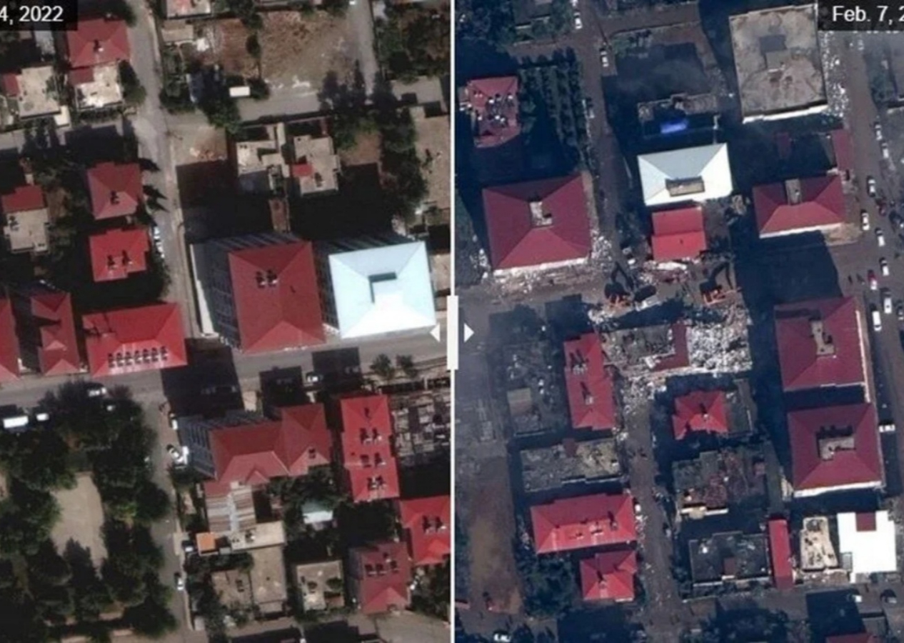 Yıkımın öncesi ve sonrası! Kahramanmaraş depremi uzaydan görüntülendi