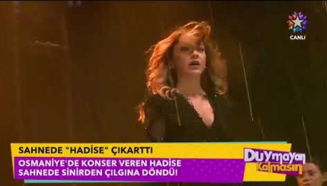 Hadise'nin zor anları! Sahnede çıldırdı...