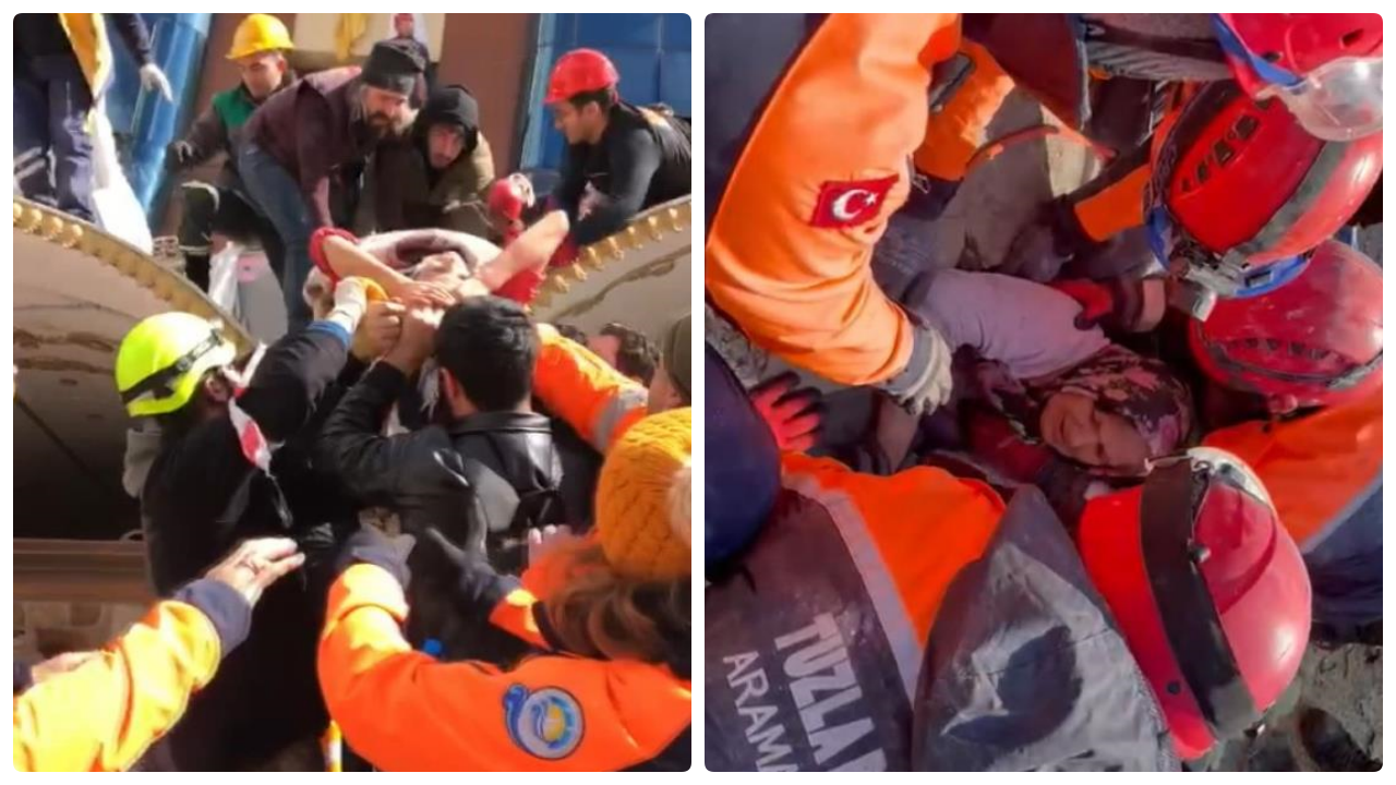 Hatay'da duygu dolu anlar: 4 yaşındaki Zeynep ve annesi kurtarıldı