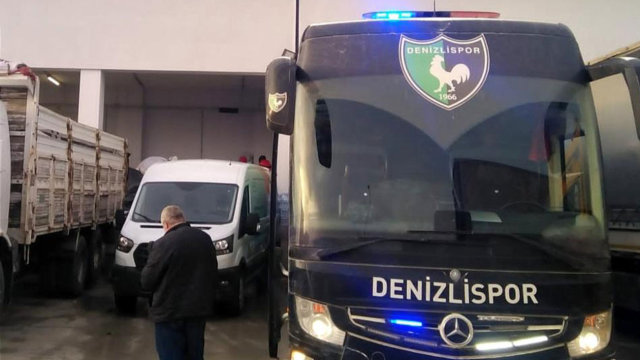 Denizlispor'un otobüsü deprem bölgesinde