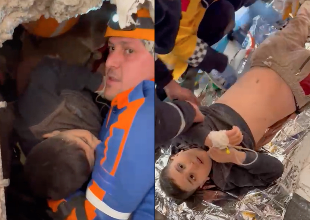 İslahiye’de 7 yaşındaki çocuk enkazdan sağ olarak çıkarıldı