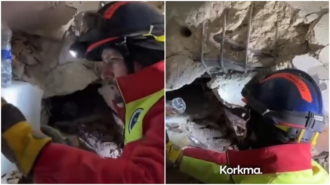 Alman kurtarma ekibi enkaz altındaki kadına seslendi! ''Daniel burada korkma..."
