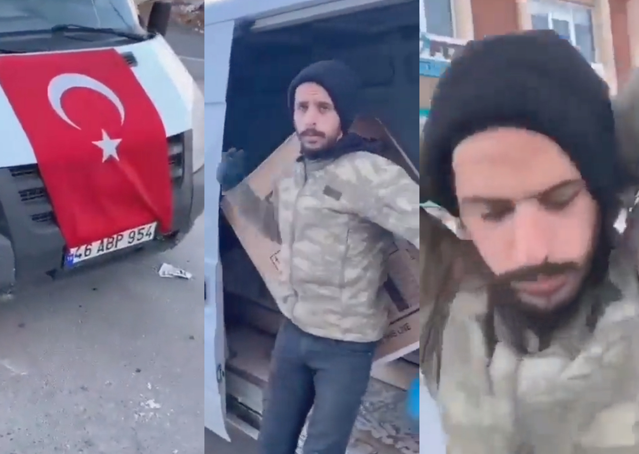Üzerinde kamuflaj, arabasında bayrak! Yağmacı marketi böyle soydu!