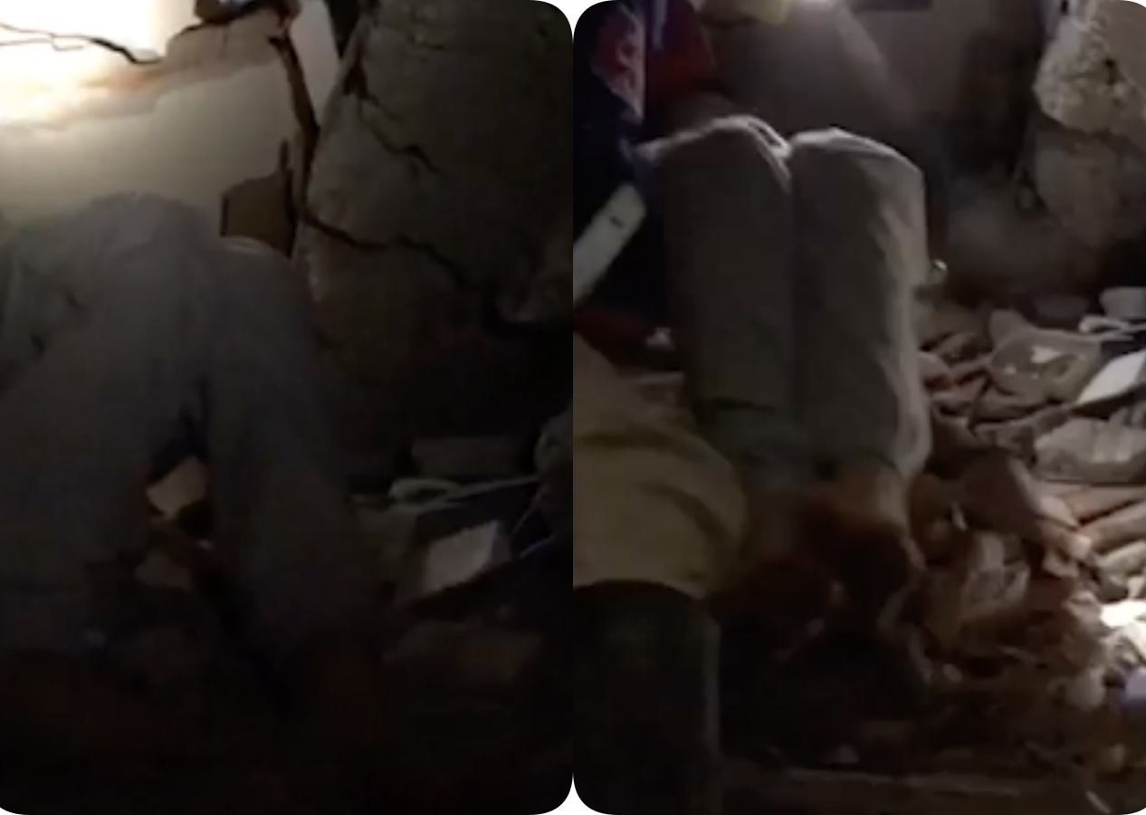 Gülsüm'ün 90. saatte hayata tutunma anının enkaz altında çekilen görüntüleri..