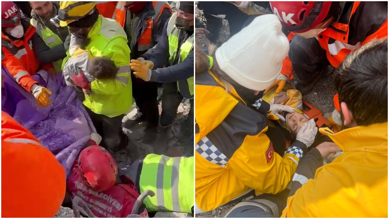 Depremin merkezinden sevindiren haber! Rüveyda ve oğlu 106 saat sonra enkazdan kurtarıldı!