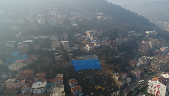Bursa'daki heyelan bölgesi drone ile görüntülendi!