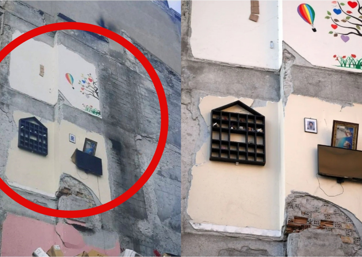 İki bina arasına duvar bile yapmamışlar: Yan binanın duvarı kullanılmış