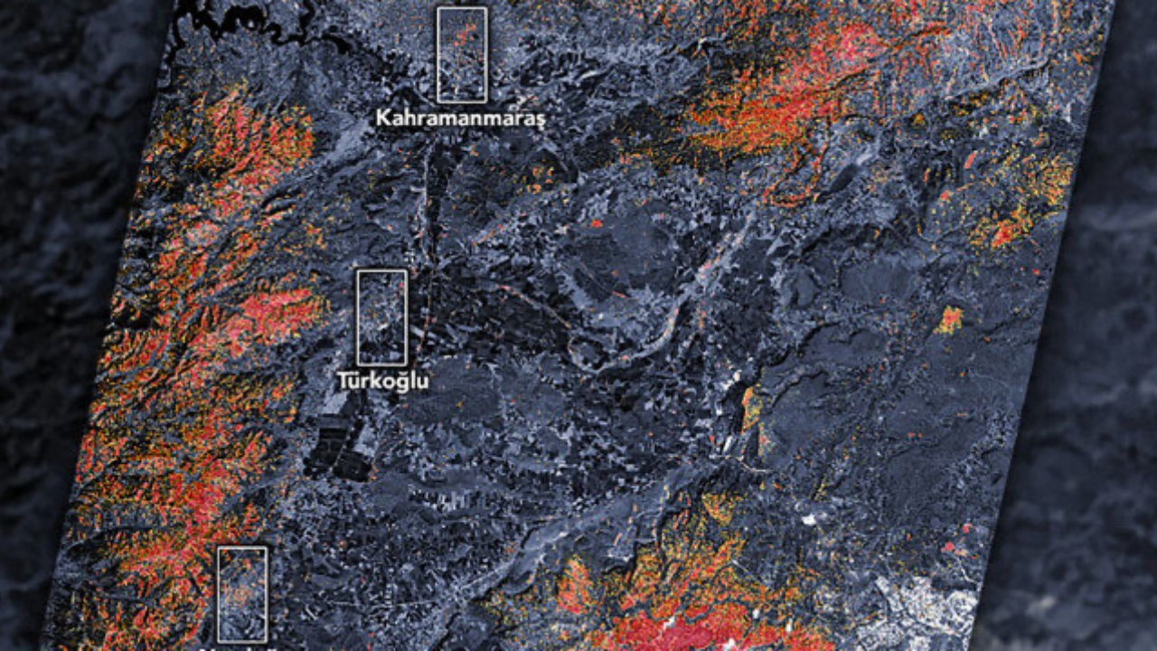 Felaket uydudan görüntülendi! NASA Kahramanmaraş depremindeki hasarı uydu haritasıyla görüntüledi