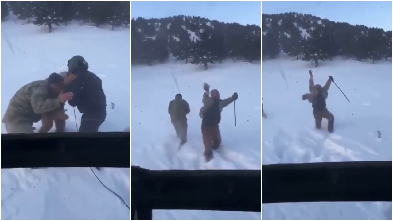 Yardım malzemesi getiren jandarmaya sarıldı, el salladı! Depremzedenin mutluluğu gözlerinden okundu