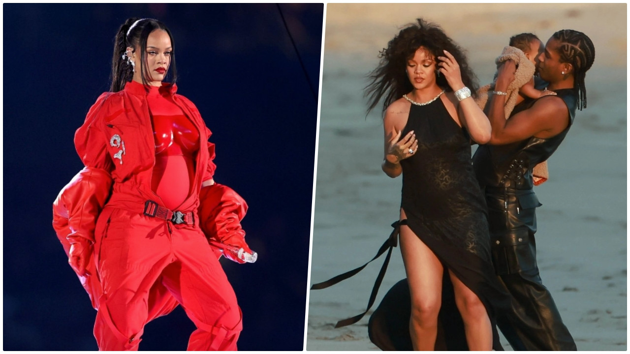 Rihanna ikinci bebeğine hamile! Büyüyen karnı Super Bowl'a damga vurdu