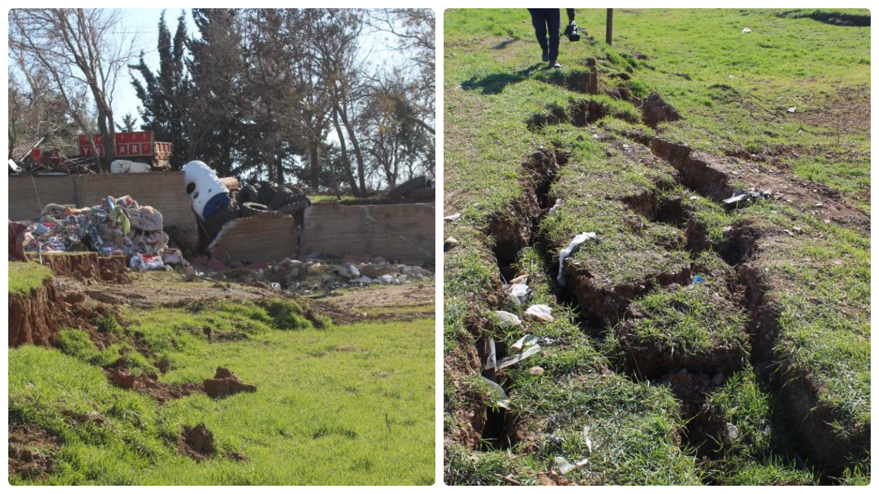 Gaziantep'te deprem sonrası arazilerde çatlaklar meydana geldi