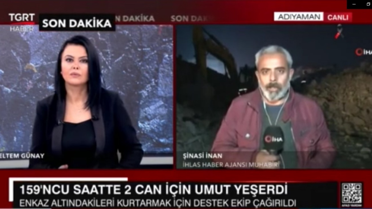 Depremin yıkıp geçtiği memleketinden yayın yapan muhabir gözyaşlarına hakim olamadı