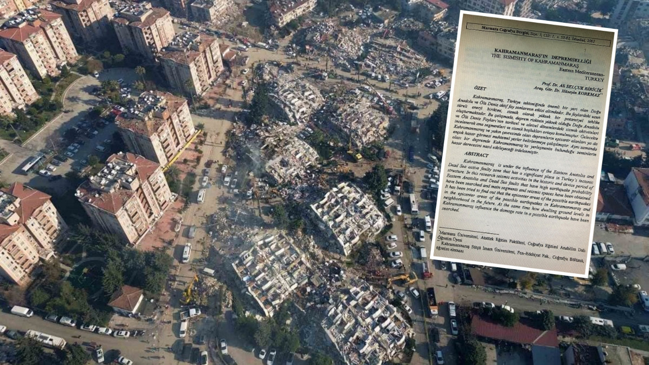 2001 yılında Kahramanmaraş için uyarı yapılmış! Marmara Coğrafya Dergisi'nde dikkat çeken yazı!