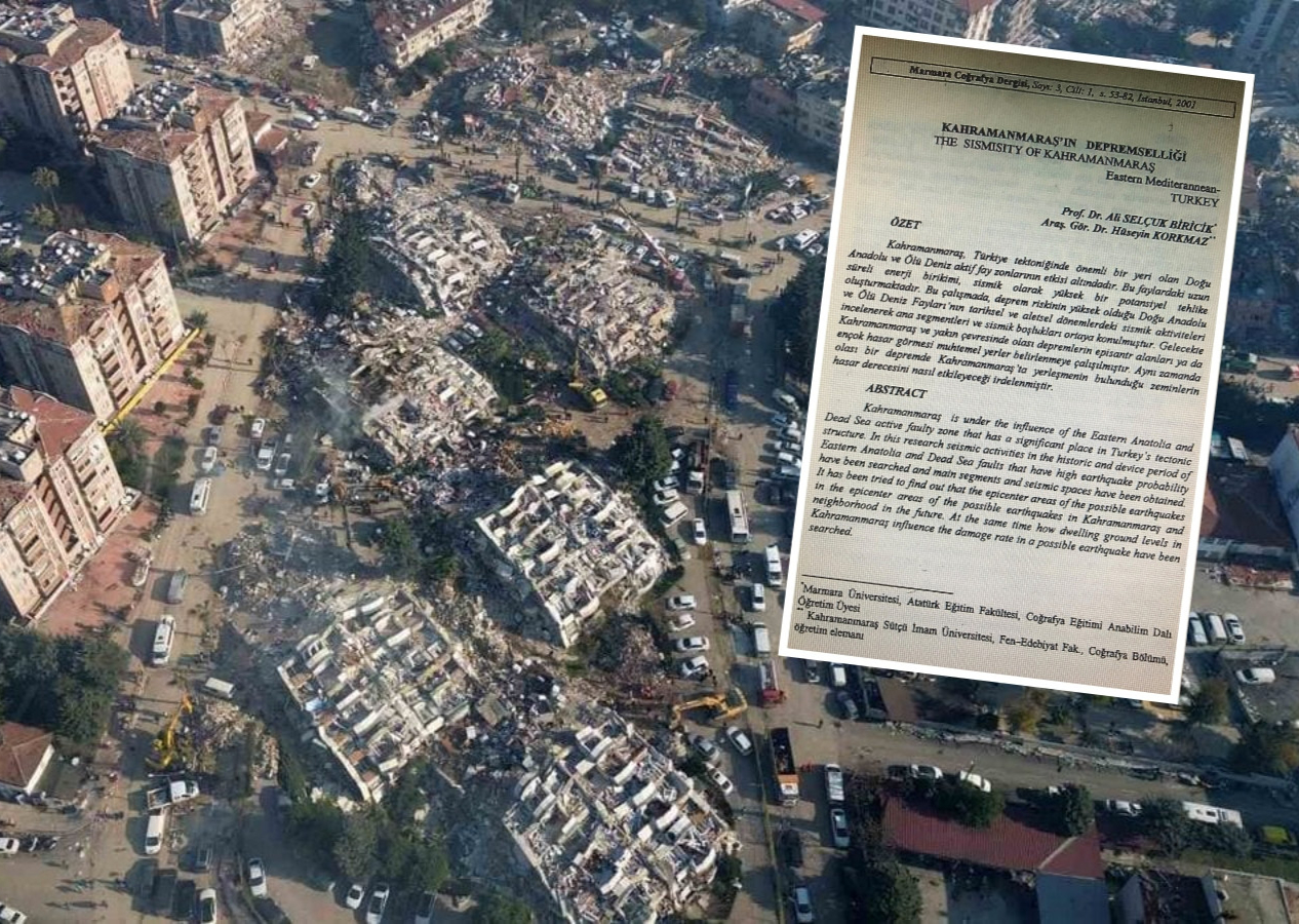 2001 yılında Kahramanmaraş için uyarı yapılmış! Marmara Coğrafya Dergisi'nde dikkat çeken yazı!