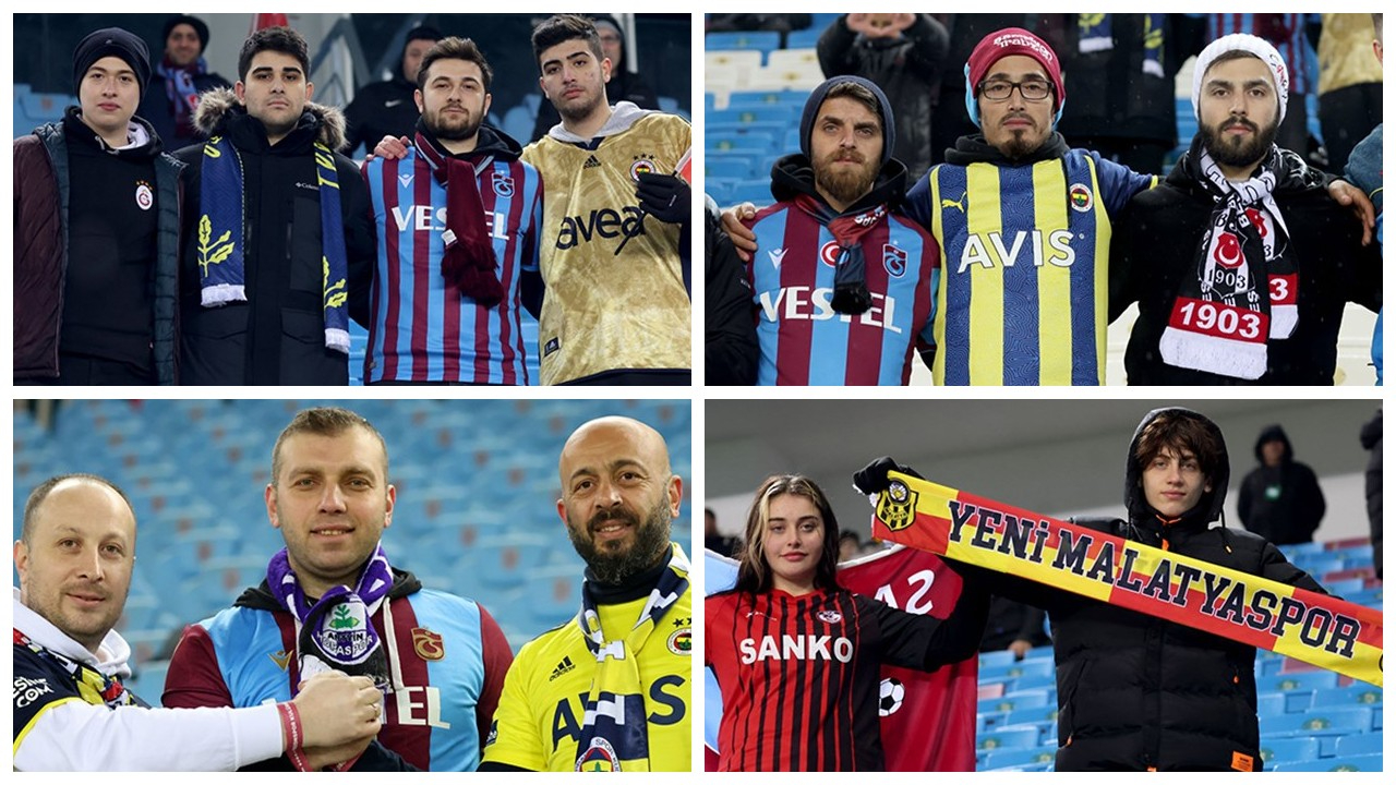 Trabzon tribünlerinde omuz omuza!