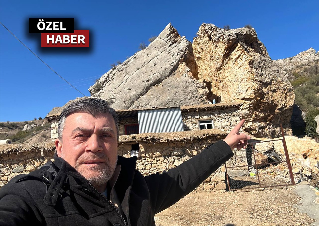 Dev kaya depremin şiddetiyle yarıldı!