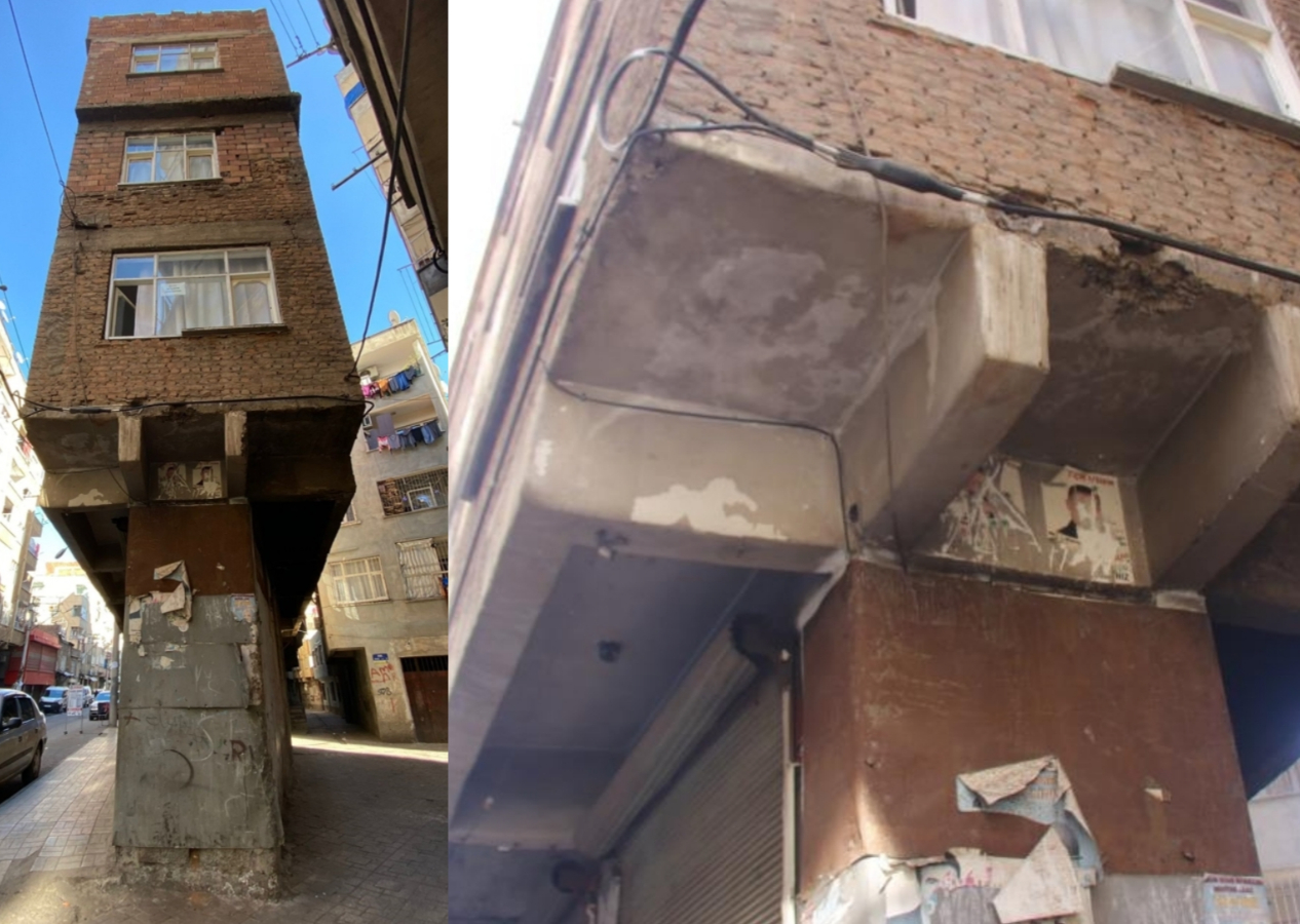 Diyarbakır'da kolonları olmayan bina iki büyük depreme rağmen ayakta kaldı