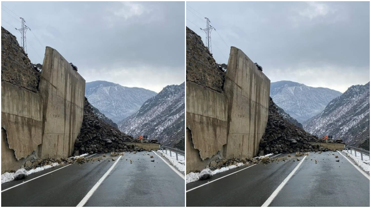 Artvin'de heyelan meydana geldi! O anlar kamerayla kaydedildi!
