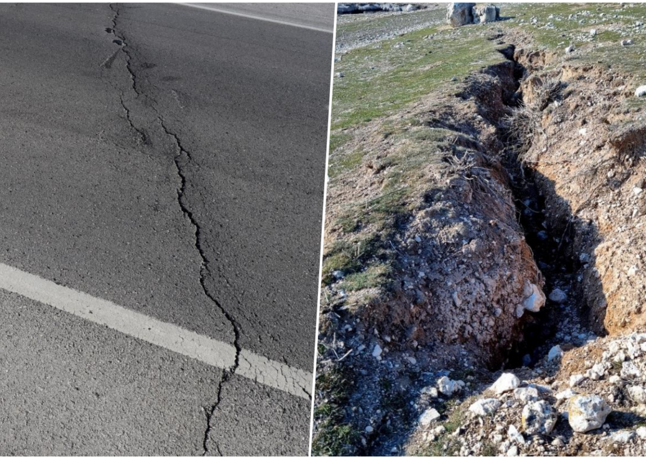 Deprem sonrası Aksaray’da yol ve araziler yarıldı!
