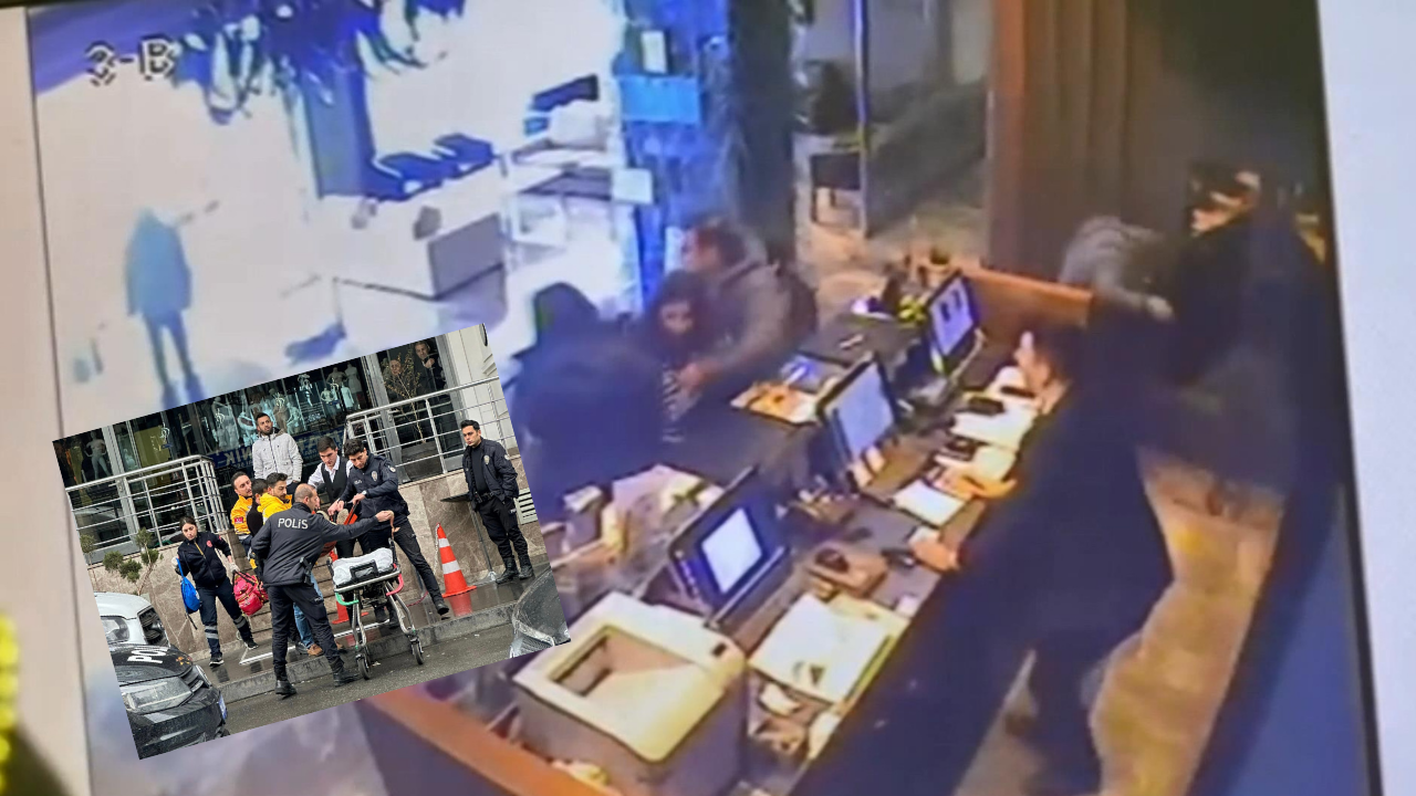 Otel lobisinde korku dolu anlar! 1 kişiyi yaraladı, silahı tutukluk yapınca kaçtı