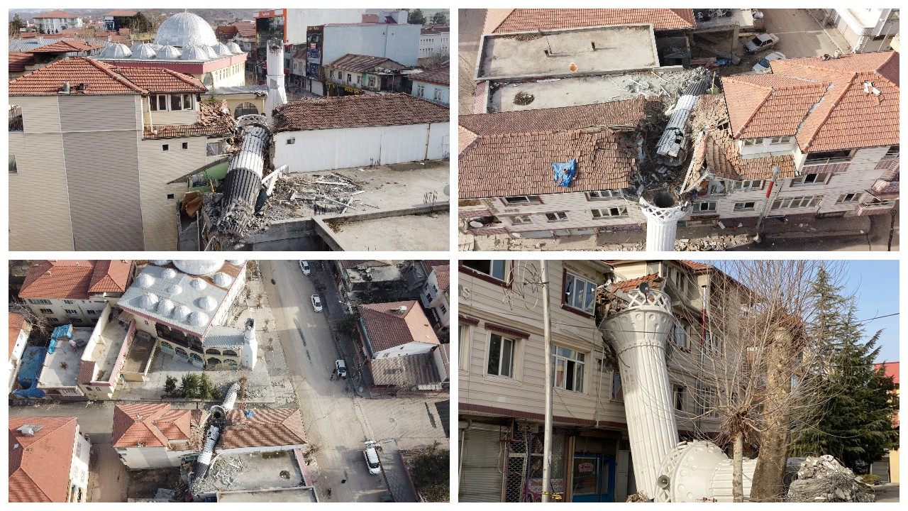 Adıyaman'da cami minaresi apartmanı ikiye böldü!
