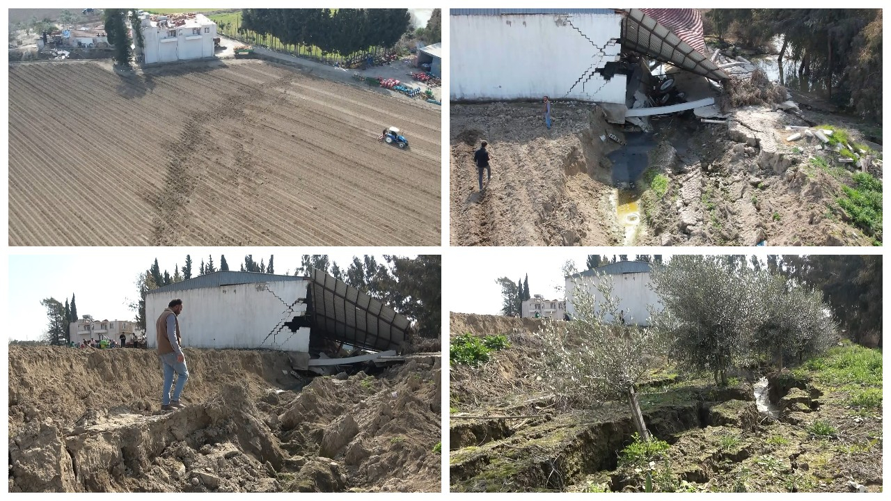 Fay hattının ikiye böldüğü çiftlik 4 metre aşağı çöktü!