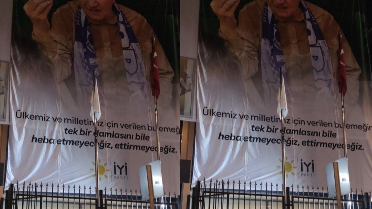 İYİ Parti binasına 'imalı' dev pankart! "Heba etmeyeceğiz..."