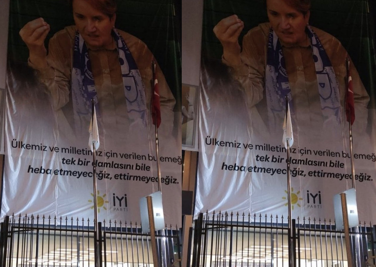 İYİ Parti binasına 'imalı' dev pankart! "Heba etmeyeceğiz..."