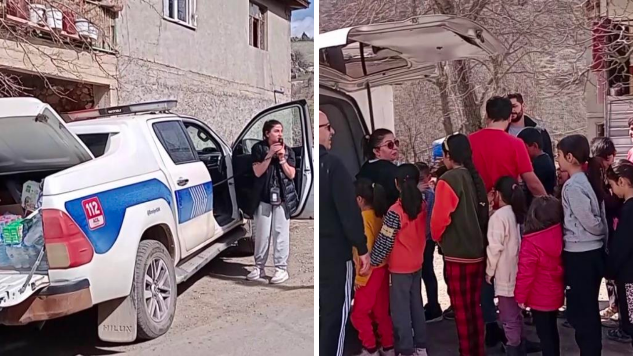 Polis arabasında yapılan anons küçük kalpleri ısıttı