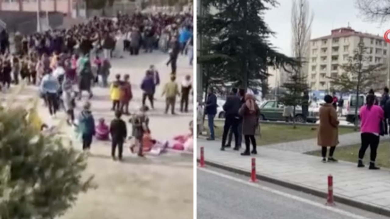 Kayseri'de peş peşe 3 deprem oldu! Görüntüler güvenlik kamerasına yansıdı