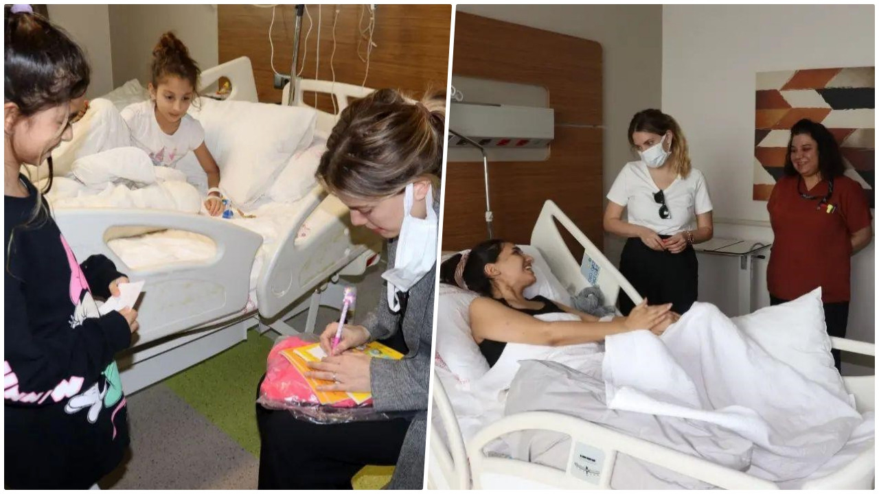 'Yasak Elma' dizisinin oyuncularından depremzede çocuklara ziyaret