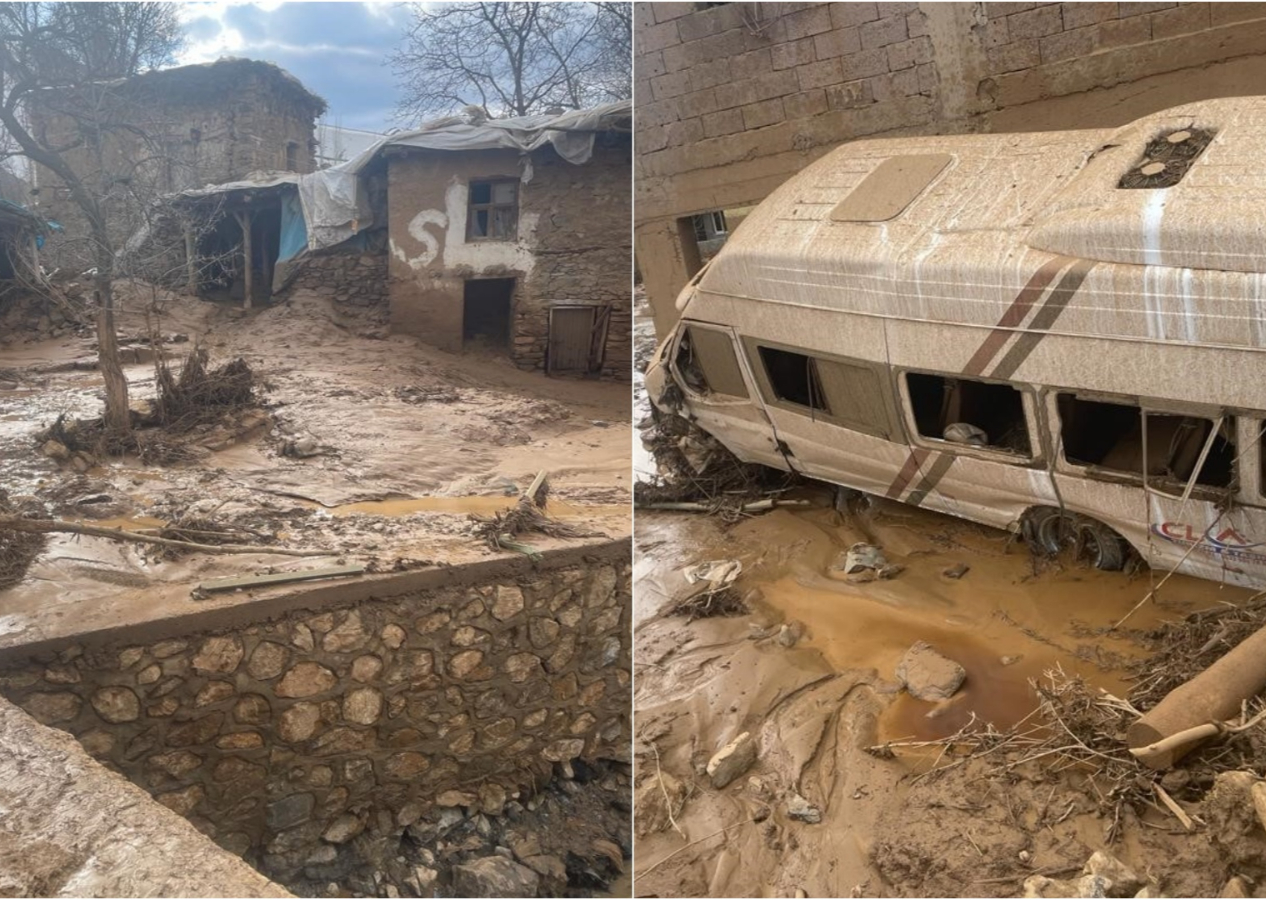 Bitlis'te sulama göleti patladı: Sel suları mahalleyi yuttu