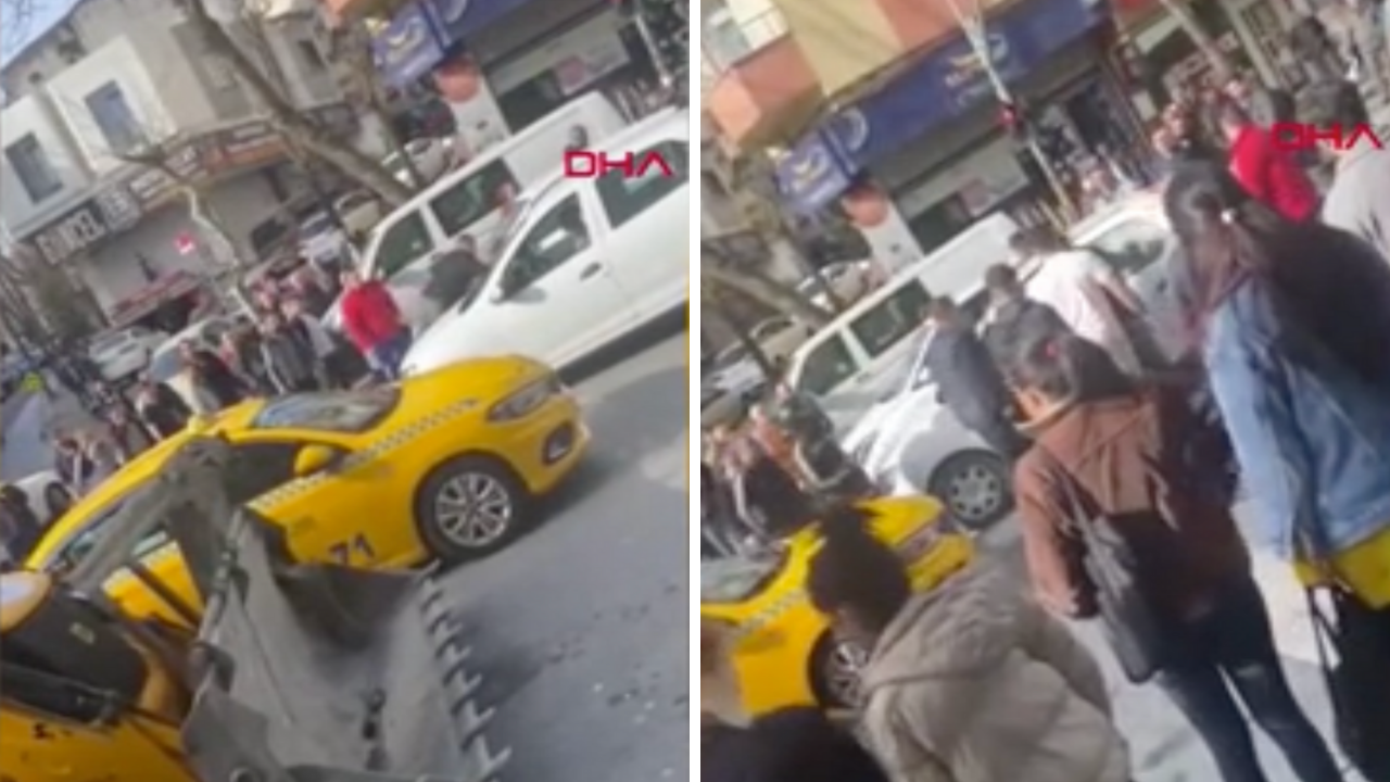 Trafik magandasından sopayla saldırı! O anlat anbean kameraya yansıdı