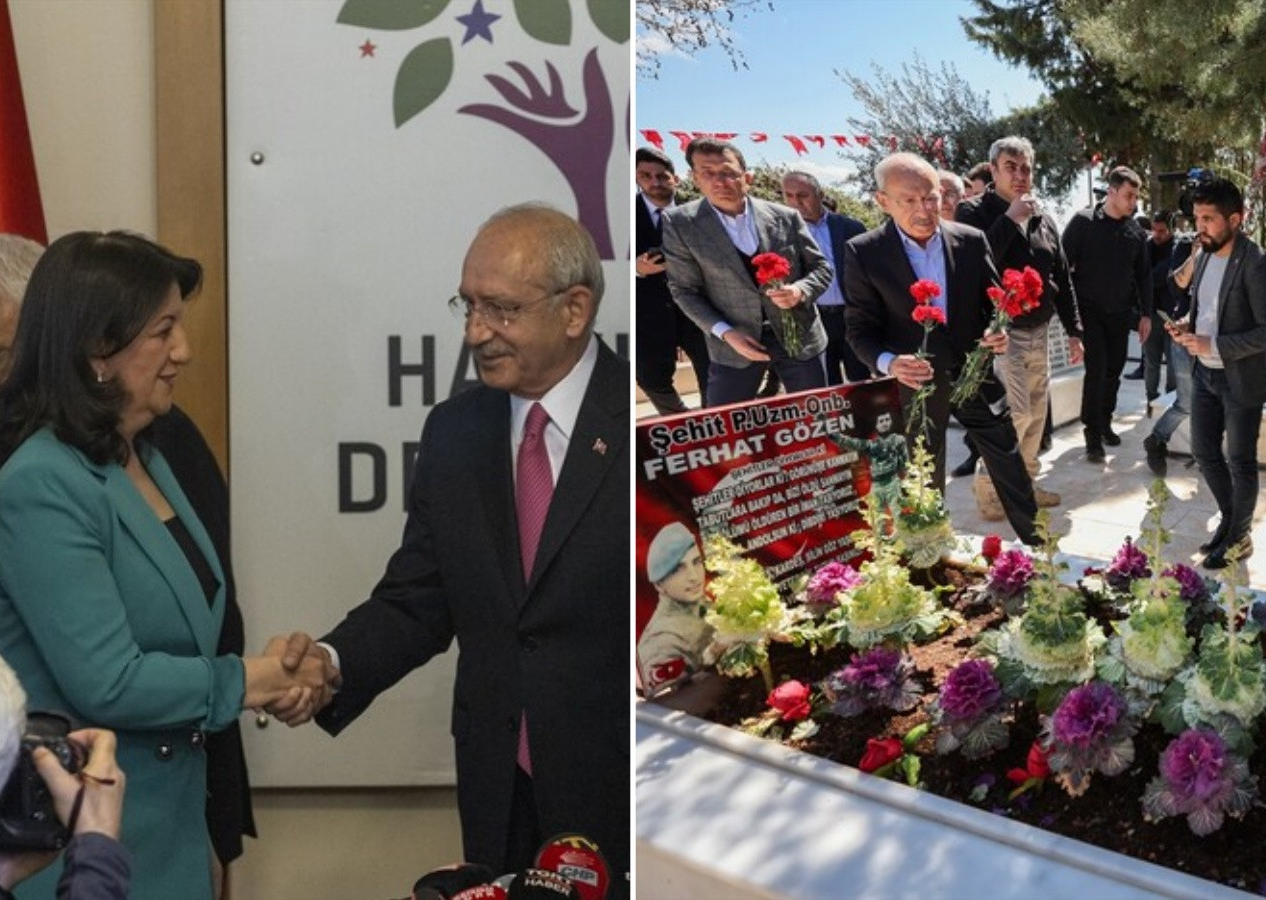 Dün HDP'den destek talep eden Kılıçdaroğlu'nun iki yüzlülüğü: Gaziantep'te şehitliğe gitti!
