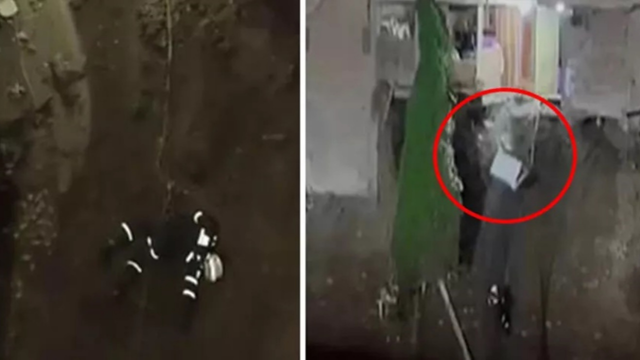 Hayat kurtarmak isterken az daha canından oluyordu! Heyelanda yıkılan evde arama-kurtarma çalışması yapan polisin üzerine derin dondurucu düştü