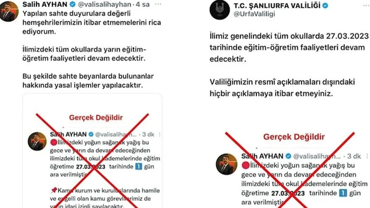 Vali adına sahte hesap açıp, okulları tatil ilan ettiler!
