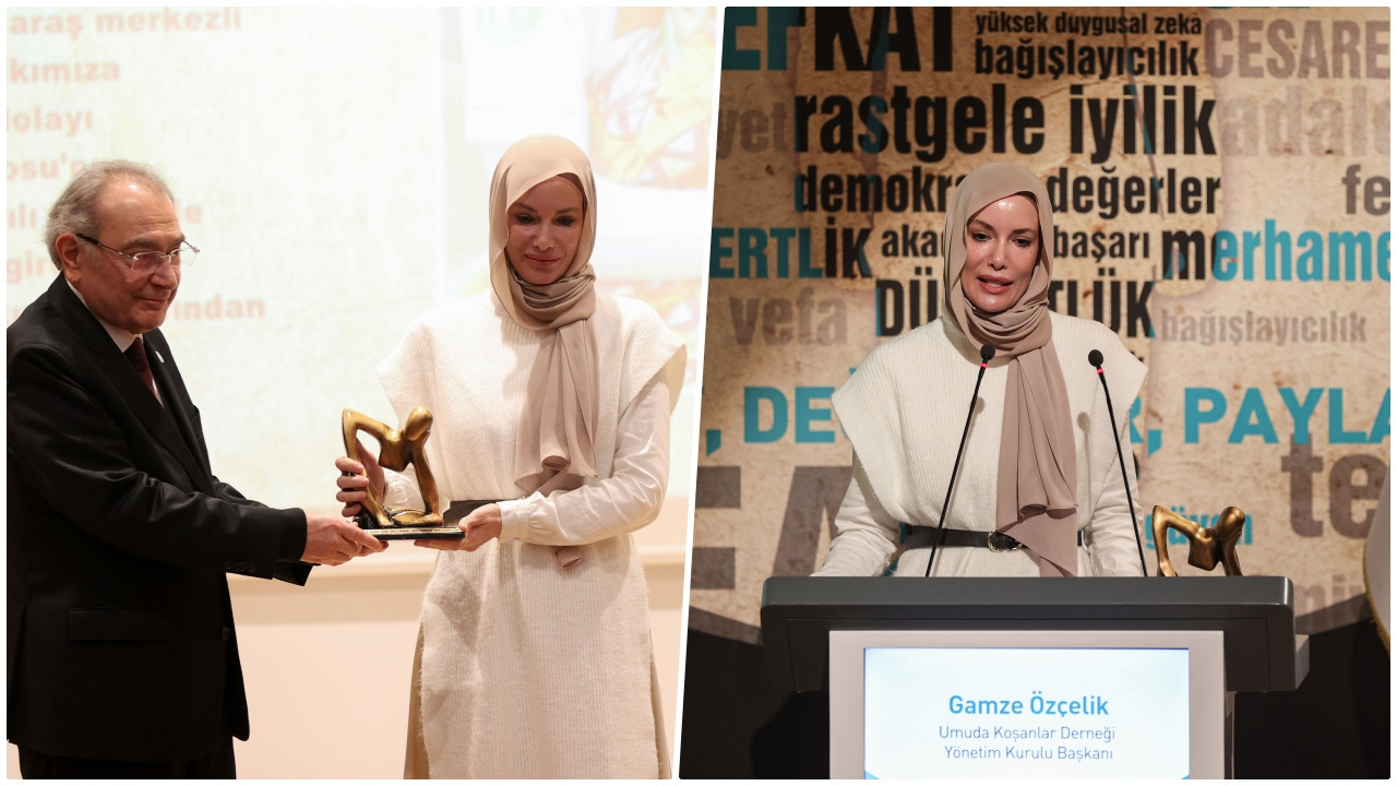 Umuda Koşanlar Derneği Yönetim Kurulu Başkanı Gamze Özçelik'e 'Yüksek İnsani Değerler Ödülü' verildi