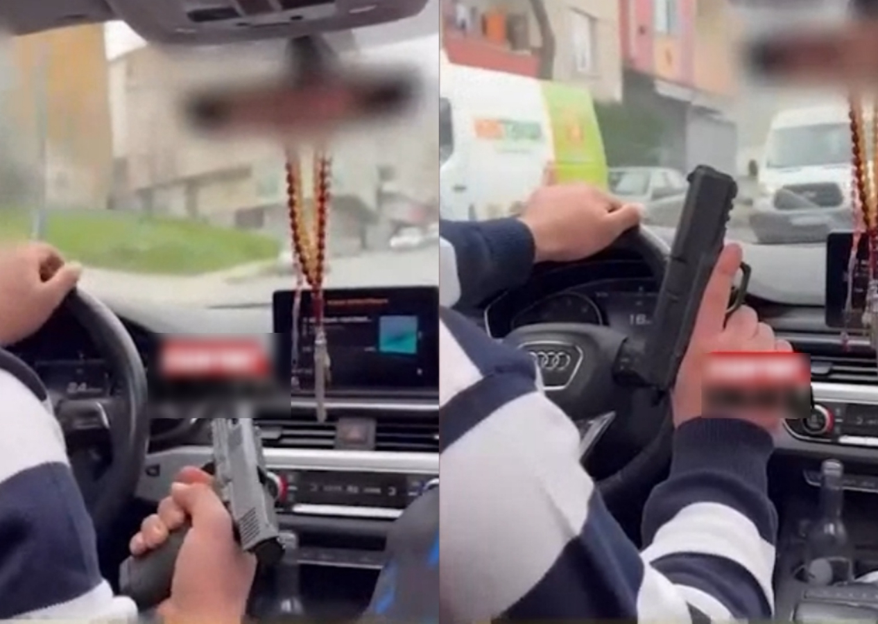 "Bu kadar da olmaz" dedirten görüntüler: İstanbul Esenyurt'ta bir maganda aracından silahla ateş ederek ilerledi!