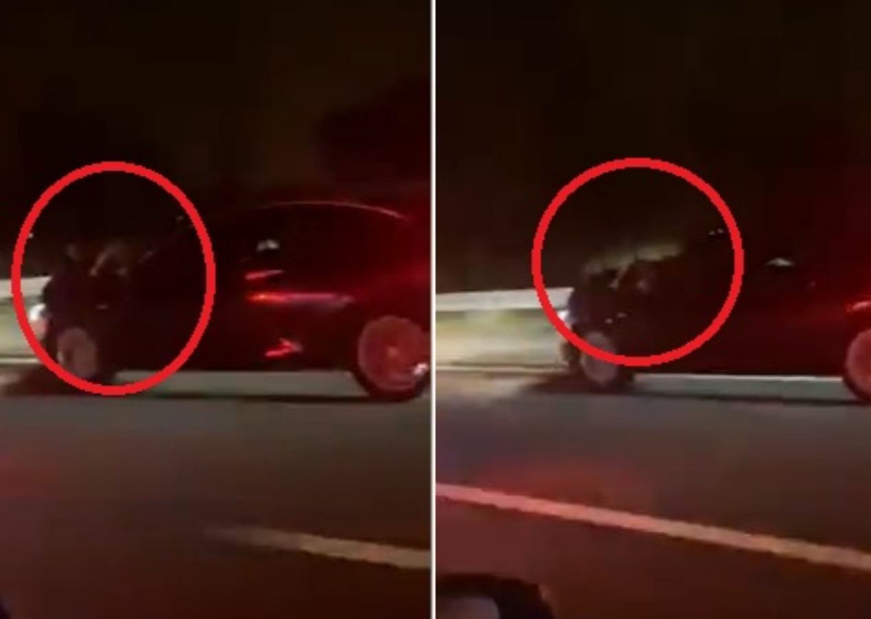 Oğlunu kaçıran eski eşini engellemek isteyen kadın kaput üzerinde 40 km gitti!