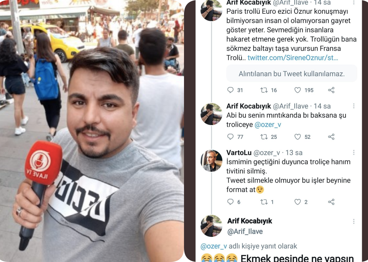 Sokak röportajcısı Arif, Öznur Küçük Sirene'yi PKK'ya hedef gösterdi